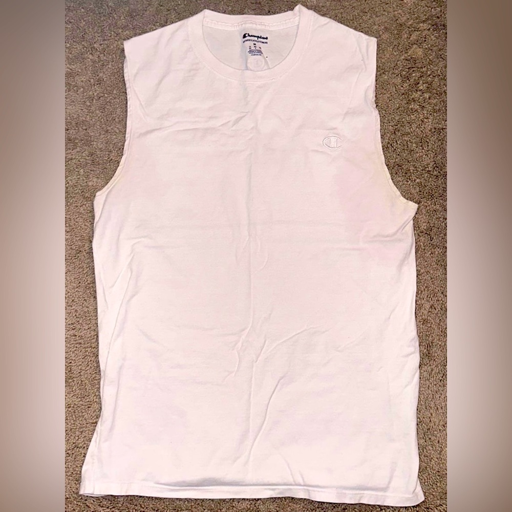 White Champion Cut-Off Tank Top